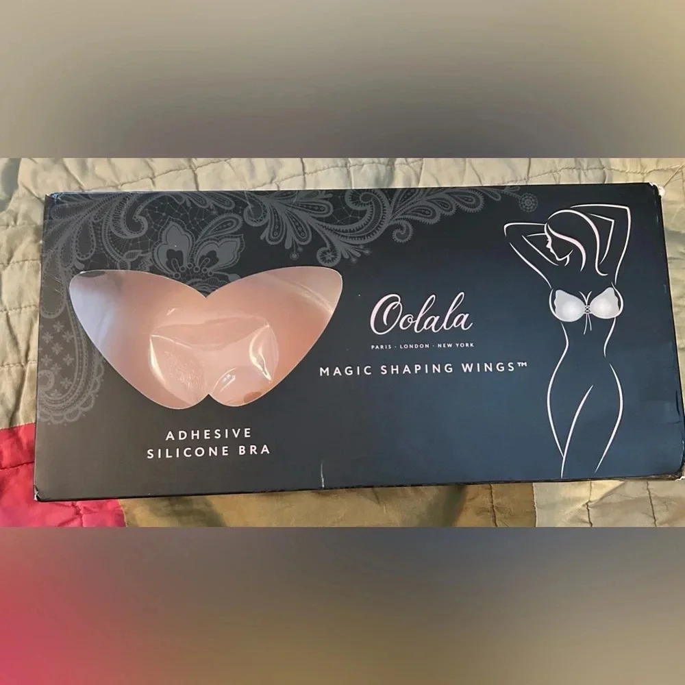 Oolala adhesive silicone bra-magic shaping wings nude sz M nwb 006